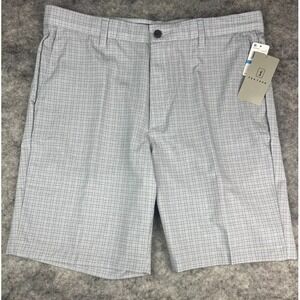 PGA TOUR Apparel Men's‎ 36 Flat Front Mini Geo Print Golf Shorts Tradewinds Gray